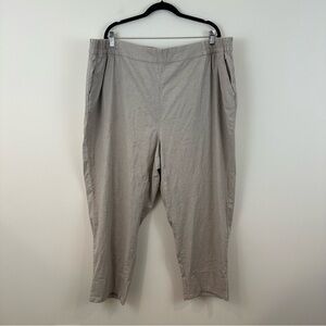 Lane Bryant Linen Blend Pants Pull On Elastic Waist Size 26 NWT